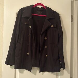 Hurley black sweatshirt material trench coat. Size small